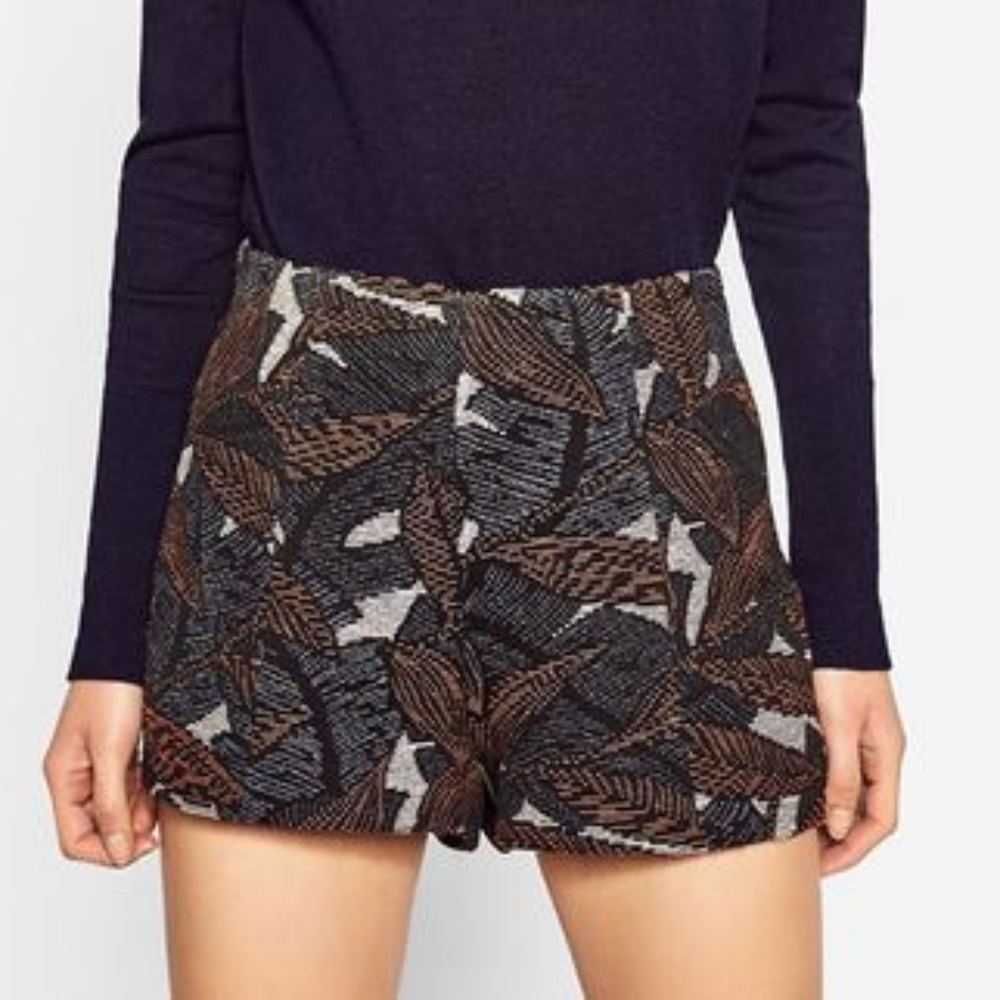 SOLD! - Zara Trafaluc Leaf Print High Waist Shorts